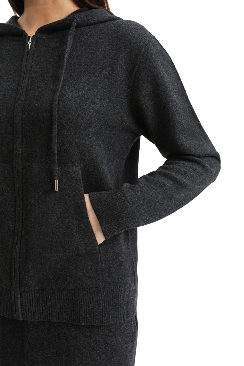 Худи на молнии 112505 ТЕМНО СЕРЫЙ, фото 6